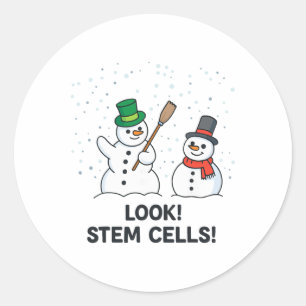 Sticker Rond Chimie drôle de Noël Regard de professeur de scien