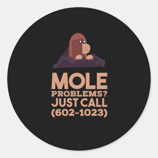 Sticker Rond Chimie - Problèmes de mole (Devant)