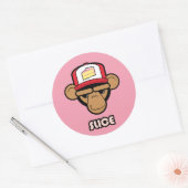 Sticker Rond Chimp avec casquette à gâteau (Enveloppe)