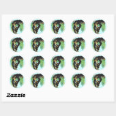 Sticker Rond chimpanzé avec bébé (Feuille)