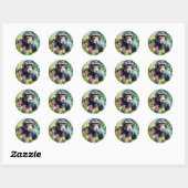 Sticker Rond Chimpanzé de la Jungle (Feuille)