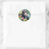 Sticker Rond Chimpanzé de la Jungle (Sac)