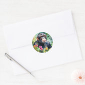Sticker Rond Chimpanzé de la Jungle (Enveloppe)