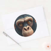 Sticker Rond Chimpanzé fou mignon (Enveloppe)