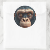 Sticker Rond Chimpanzé fou mignon (Sac)