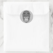 Sticker Rond Chimpanzé vintage (Sac)