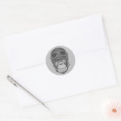 Sticker Rond Chimpanzé vintage (Enveloppe)