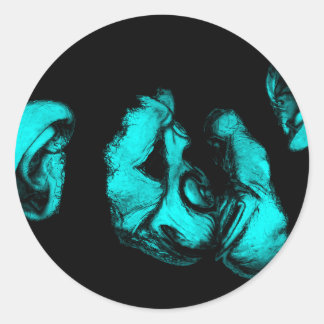 Sticker Rond chimpanzés baisants : néon turquoise