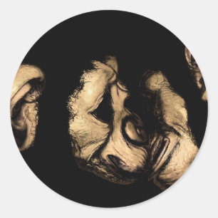 Sticker Rond chimpanzés embrassants