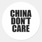 Sticker Rond China Dont Care (Devant)