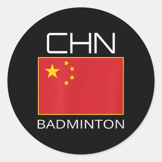 Sticker Rond Chine Badminton Équipe Ventilateur Cadeau Athlète (Devant)