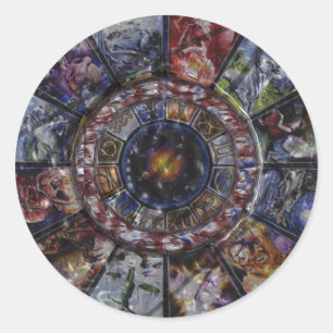 Sticker Rond Chine Horoscope Zodiac Wheel Sitckers