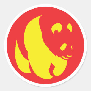 Sticker Rond Chine Panda drapeau national chinois animal