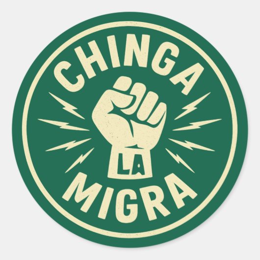 Sticker Rond Chinga La Migra - Anti Glace (Devant)
