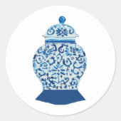 Sticker Rond Chinoiserie Blue Ginger Jar Jars (Devant)