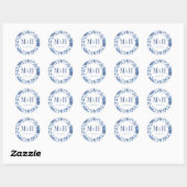 Sticker Rond Chinoiserie classique Monogramme mariage Faveur (Feuille)