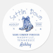 Sticker Rond Chinoiserie Fête de Fiançailles de Fille (Devant)