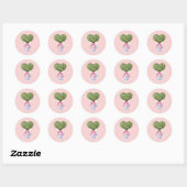 Sticker Rond Chinoiserie Heart Topiary Saint Valentin (Feuille)
