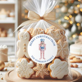 Sticker Rond Chinoiserie rose bleu Toile Nutcracker Noël