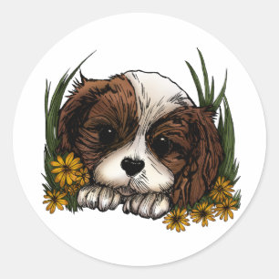 Sticker Rond Chiot