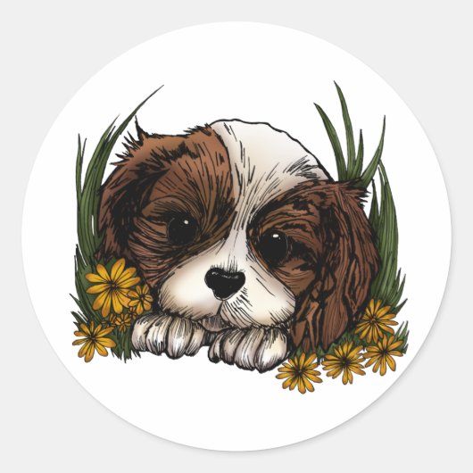 Sticker Rond Chiot (Devant)