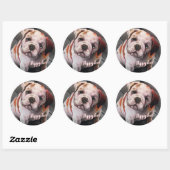 Sticker Rond Chiot (Feuille)