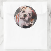 Sticker Rond Chiot (Sac)