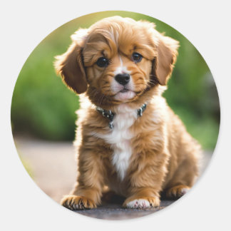 Sticker Rond Chiot