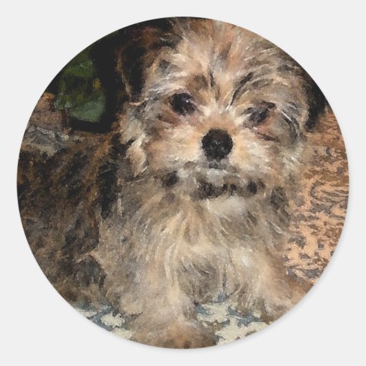 Sticker Rond Chiot à courte distance (Devant)