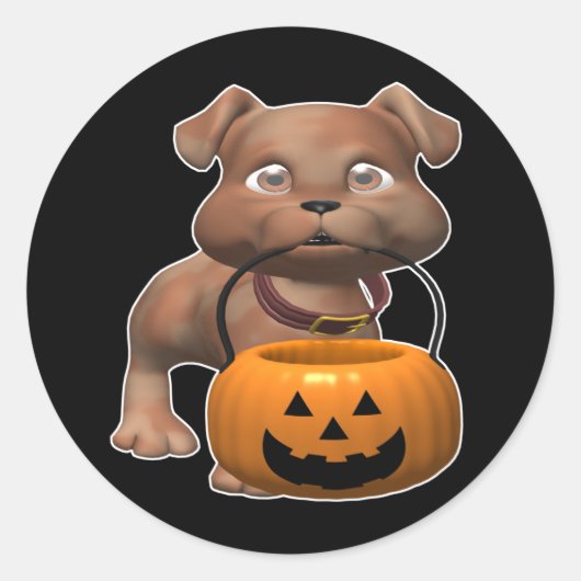 Sticker Rond Chiot adorable (Devant)