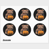 Sticker Rond Chiot adorable (Feuille)