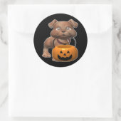 Sticker Rond Chiot adorable (Sac)