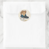 Sticker Rond Chiot avec chaussure (Sac)
