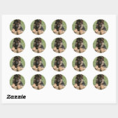 Sticker Rond Chiot berger allemand (Feuille)