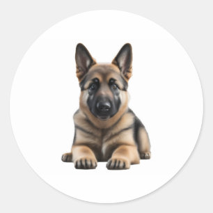 Sticker Rond Chiot berger allemand