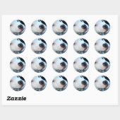Sticker Rond Chiot blanc Pitbull pour bébé modifiable (Feuille)