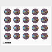 Sticker Rond chiot bouledogue français (Feuille)