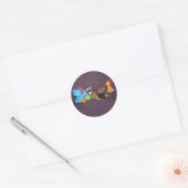 Sticker Rond chiot bouledogue français (Enveloppe)