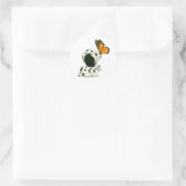 Sticker Rond Chiot dalmatien avec le papillon (Sac)