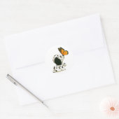 Sticker Rond Chiot dalmatien avec le papillon (Enveloppe)