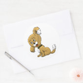 Sticker Rond Chiot de dessin (Enveloppe)