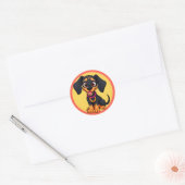 Sticker Rond Chiot de dessin animé adorable (Enveloppe)