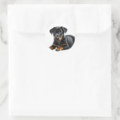 Sticker Rond Chiot de Doberman Pincer (Sac)