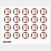 Sticker Rond Chiot de Noël jaune Labrador (Feuille)