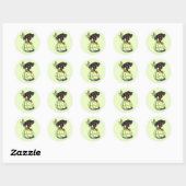Sticker Rond Chiot de sac Doberman Pinscher (Feuille)