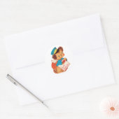 Sticker Rond Chiot de Saint-Valentin (Enveloppe)