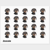 Sticker Rond chiot doberman pinscher (Feuille)