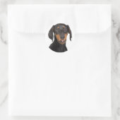 Sticker Rond chiot doberman pinscher (Sac)