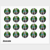 Sticker Rond chiot doré (Feuille)