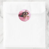 Sticker Rond Chiot du Yorkshire (Sac)